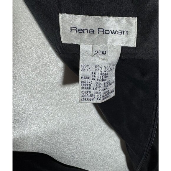 Rena Rowan 100% Silk Womens Dress Plus Size 20W Black Sleeveless Embroidered - Picture 8 of 9